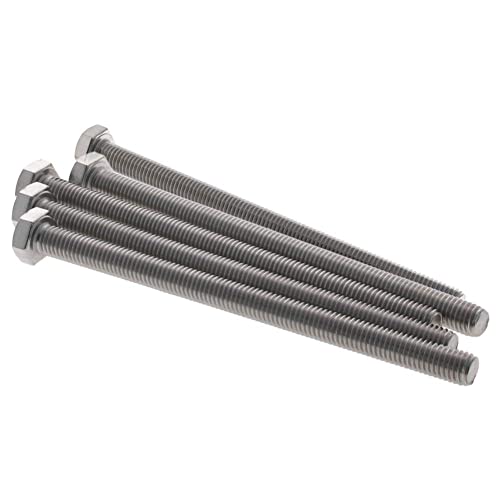 Image of Bettomshin 5Pcs M8 x 120mm Hex Bolts, 304 Stainless Steel 1.25mm Thread Pitch Fully Threaded Metric Hex Head Screw Bolts, Hexagon Screw Bolt, Hex Tap Bolts, Silver, A2-70 (Overall Size 125.3x13x13mm)