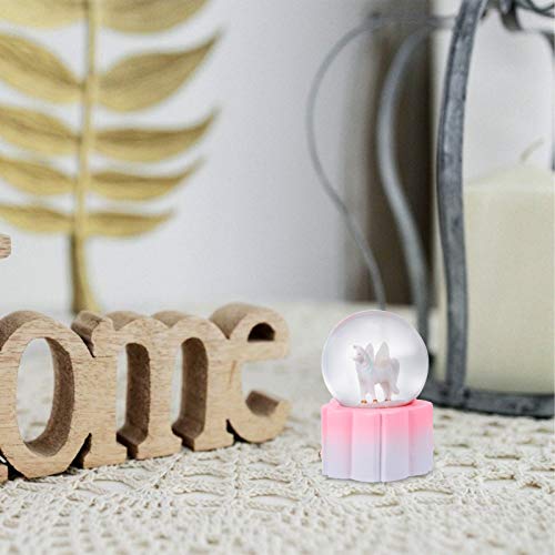 Amosfun Unicórnio de Cristal Luz da Noite Bola Fada Luz Lâmpada LED Rosa Unicorn Toy Kids Berçário Q