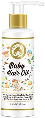 Mom & World Baby Hair Oil With Organic & Coldpressed Natural Oil For Kids, 200 ml (MOMWLD12)
