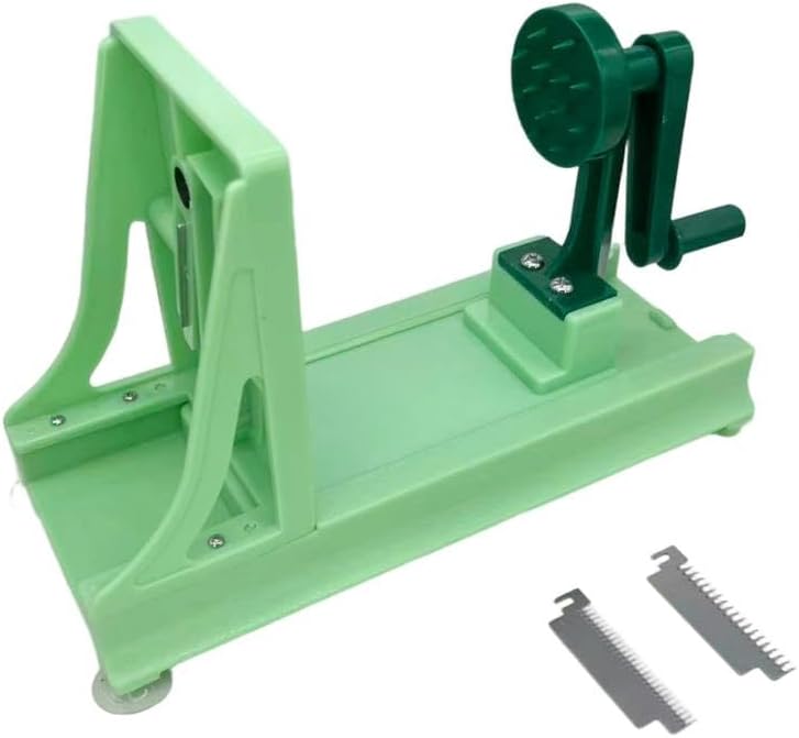 Turning Vegetable Spiral Cutter, Manual Spiral Slicer with 2 Extra Blades, for Zucchini Noodles, Squash, Butternut Squash - Vegetable Noodle Maker, Compact Handheld Vegetable Cutter