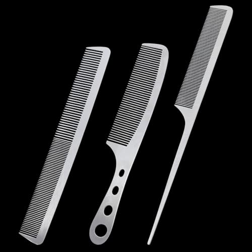 Elegaperma 3 PCS Metal Comb For Men, 304 Stainless Steel Stainless Steel Comb, Slim Metal Hair Combs...