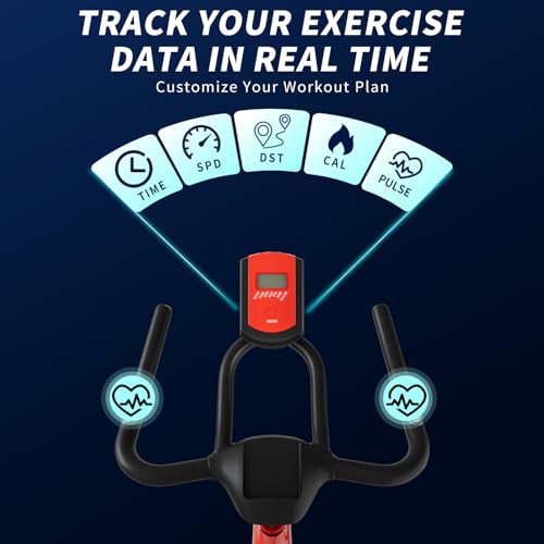 Image of Exercise Bike,Stationary Bikes for Home - Adjustable Workout Bike, Professional Exercise Bikes for Home, Efficient Workout Bike with Smartphone Mount & Digital Pulse Display