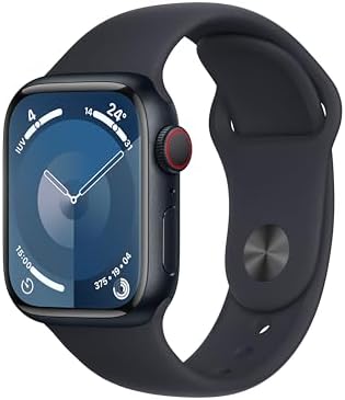 Apple Watch Series 9 [GPS + Cellular, 41mm] Midnight Aluminium Ca...