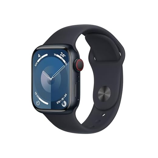 Apple Watch Series 9 GPS + Cellular 41mm Smartwatch con cassa in alluminio color mezzanotte e Cinturino Sport mezzanotte - S/M. Fitness tracker, app Livelli O₂, display Retina always-on