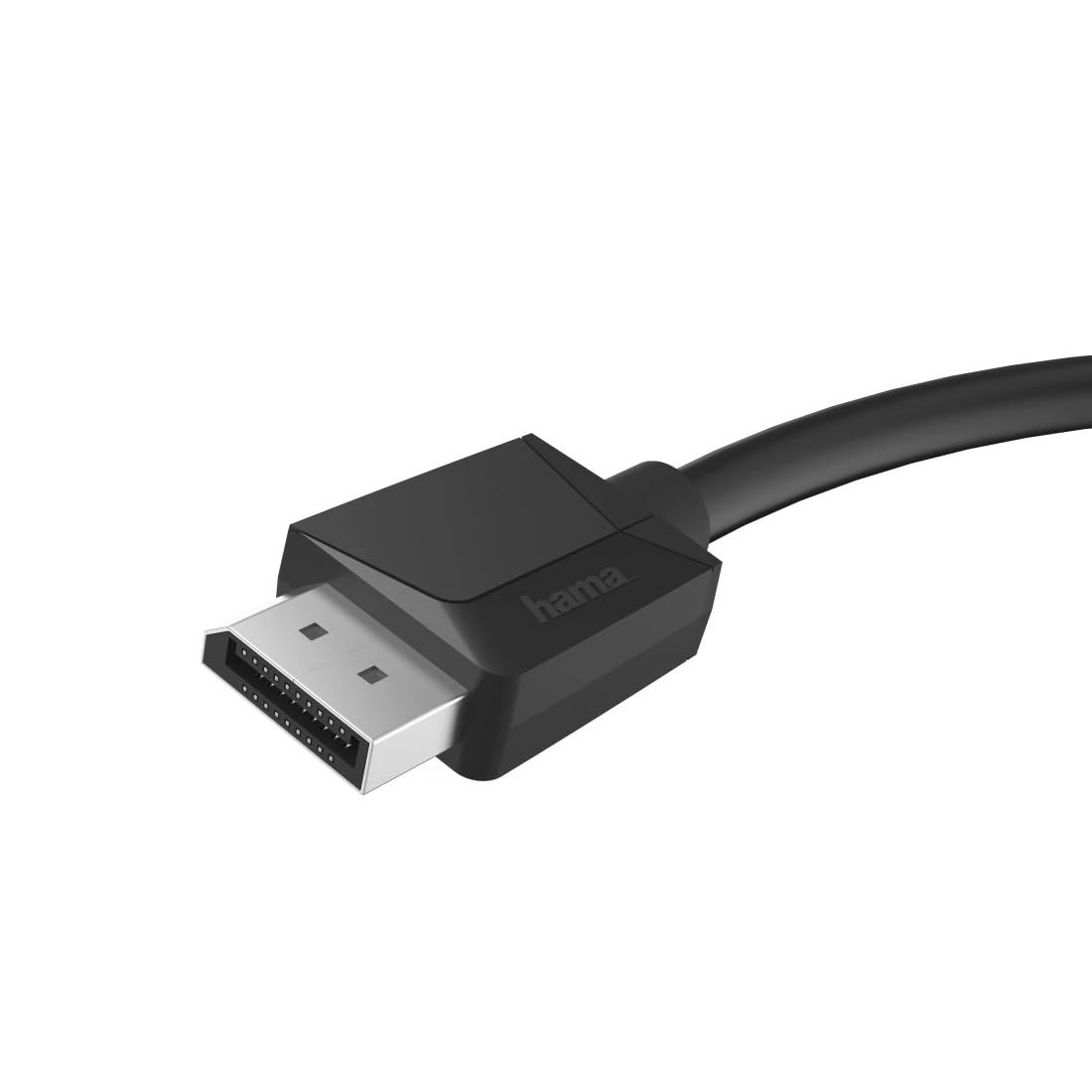 Hama Kabel DisplayPort DP 1.2 do przesyłania cyfrowych danych i sygnałów audio/wideo (ULTRA HD, 4k, PVC, 21,6 Gbit/s, podwójne ekranizowanie, 1,5m) czarny