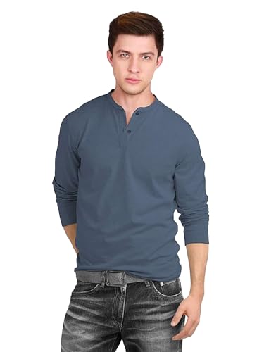 Image of fanideaz Men's Cotton Full Sleeve Henley T Shirts for Men