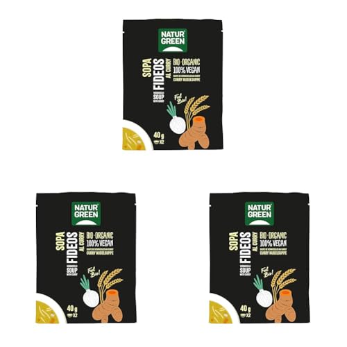 NaturGreen Sopa Fideos Curry Bio 40g (Paquete de 3)