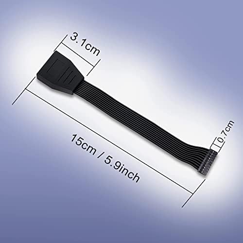 GINTOOYUN USB 3.0 Header Extension Cable,USB 3.0 19/20 Pin Male to Female Internal Extension Adapter(5.9 inch)