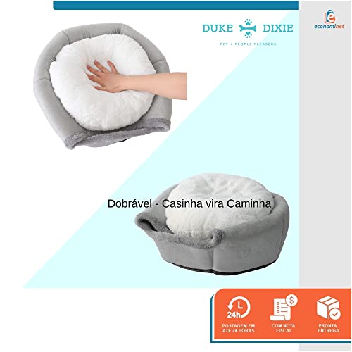 Cama Casa Toca Iglu Tenda Caminha Cabana para Gatos Pets - Duke & Dixie (Cinza)