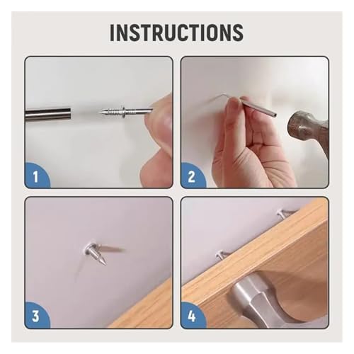 Clavos de doble cabeza 200 pcs, metálicos, resistentes al óxido para molduras de madera miniatura 5