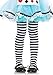 Children's Striped Tights Kids Hosiery Black/White - Large