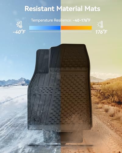 Image of 3W Tesla Model Y Juniper Floor Mats 5PCS (Not for Standard) Lumedge TPE | Rear Cargo Liner, Custom Fit 2025 2026 Model Y Accessories, TPE All Weather Non-Slip, Black, Over 10 Years Lifespan