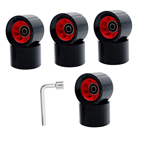 TOBBOMEY Replacement Roller Skates Wheels 1 Set Double-row Pu Material Resistant to Wear for