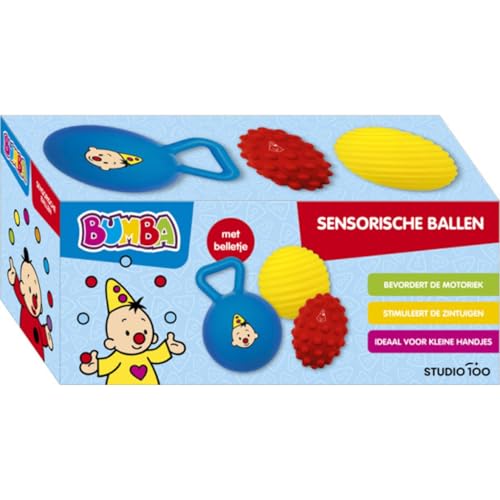 Balles sensorielles bébé Bumba rouge pour soulager et occuper les mains