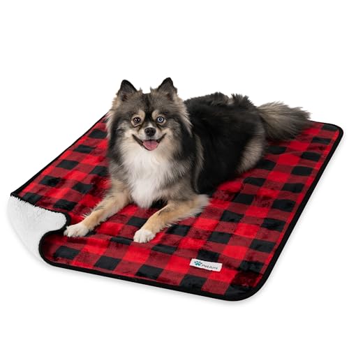 PetAmi Waterproof Dog Blanket Pet Cat Medium Couch Cover 29x40 Checker Red