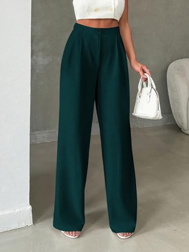 Image of Toochki Trousers for Woman Pants Women's Formal Office Korean | Black Track Pant | Straight | Cotton Spandex Stretchable Trouser | High-Waisted Bottom Wear