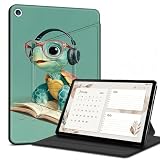 Case for Samsung Galaxy Tab A11+ / A9+ Plus 11 Inch (2025/2023), 360° Rotating Slim PU Leather Folio Stand Cover, Lightweight Smart Shell with Auto Wake/Sleep for Kids Boys Girls, Music Turtle Book