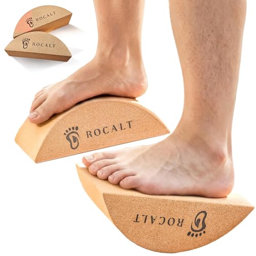 Rocalt 2 Pack Cork Yoga Blocks, Half Moon Yoga Block