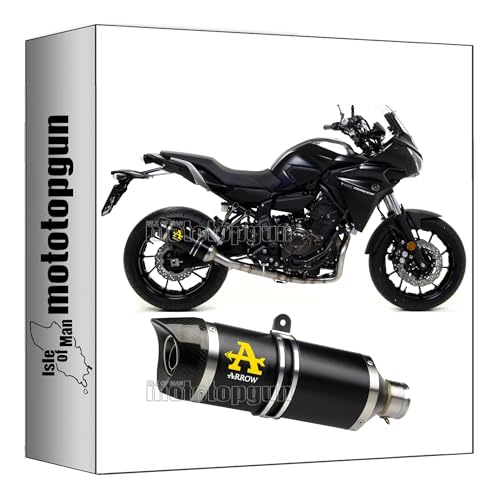 Echappement Arrow Thunder noir pour voyager en Yamaha Tracer 700 de 2017