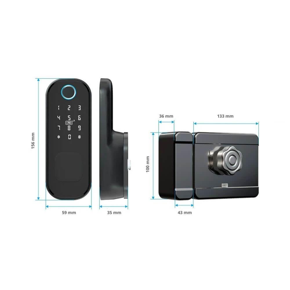 LOCKY-3 Verrou connecté Biométrique, Code, Badge, App, Bluetooth, Passerelle WIFI incluse