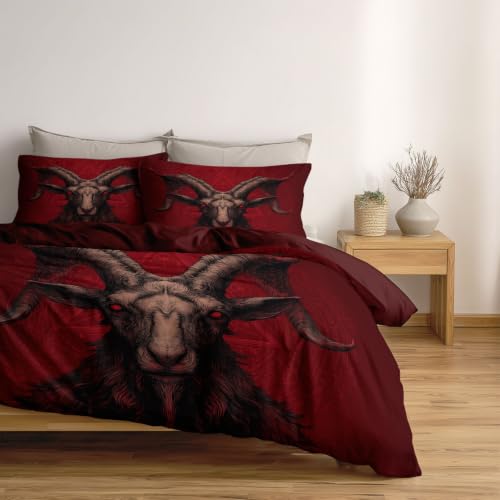 Parure de lit microfibre douce hypoallergénique rouge et noire premium