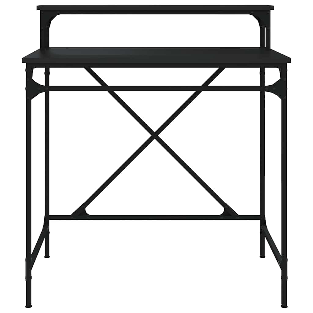 Escritorio negro 80 x 50 x 90 cm de madera multicapa y hierro