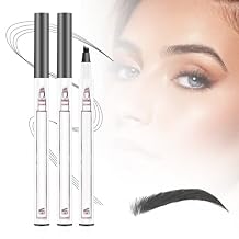 2 Pcs Magic Microblading Eyebrow Pencil, 2025 New Eyebrow Microblading Pen 4 Tipped Precise Brow Pen, Long-Lasting Fine Stroke Microblade Eyebrow Pencil Gray