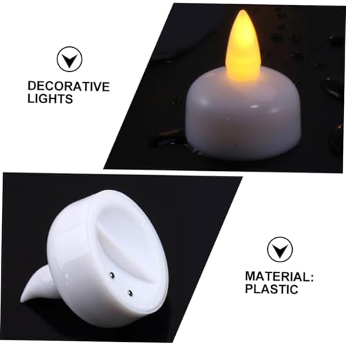 12 Velas flotantes LED impermeables de plástico blanco con batería para decoración 4