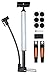 Malker Bike Pump,Compatible with Presta and Schrader Valve Portable Bicycle Pump,Aluminum Alloy Floor Bicycle Air Pump,Compact Mini Bicycle Tire Pump,Bonus 2 Tire Levers and Bike Patch Kit