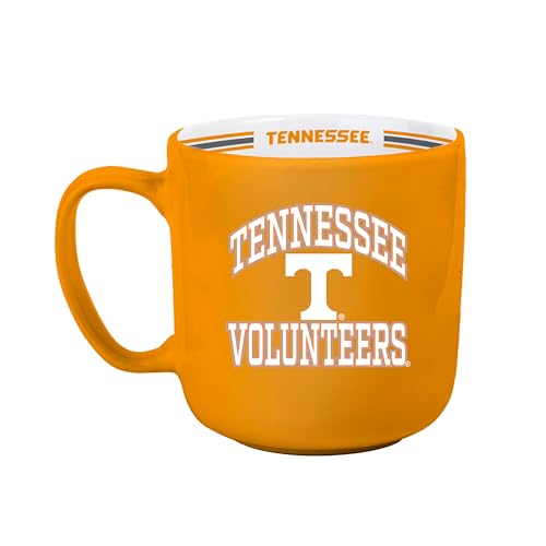 Logo Brands NCAA Tennessee Volunteers 15oz Stripe Mug - Team Logo, Inside Print, Standard Handle, Microwave & Dishwasher Safe