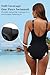 Holipick Black Women Tummy Control One Piece Swimsuit - Push Up Bathing Suit Full Coverage Slimming Swimwear L