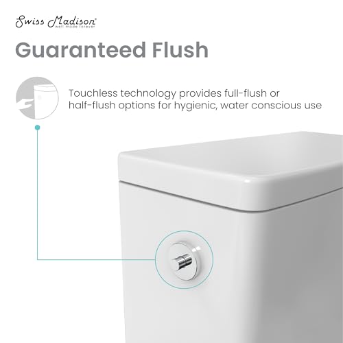 Swiss Madison SM-1T264 Carre One-Piece Square Toilet Dual-Flush 1.1/1.6 Gpf, Touchless White thumb #6
