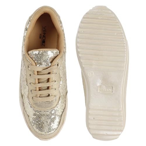 Image of Vendoz Women Casual High Heel Sneakers I Cushioned Insole I All Day Comfortable I Lightweight and Stylish Shoes for Girls CNV4026