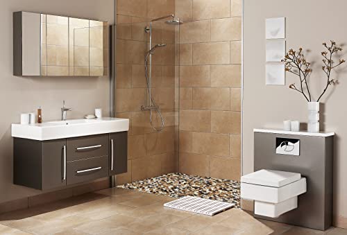 Parrotile Yellowstone Matte Pebbles Mosaic Tile for Shower Floor Bathroom Floor Tiles Non Slip [5 Sheets]