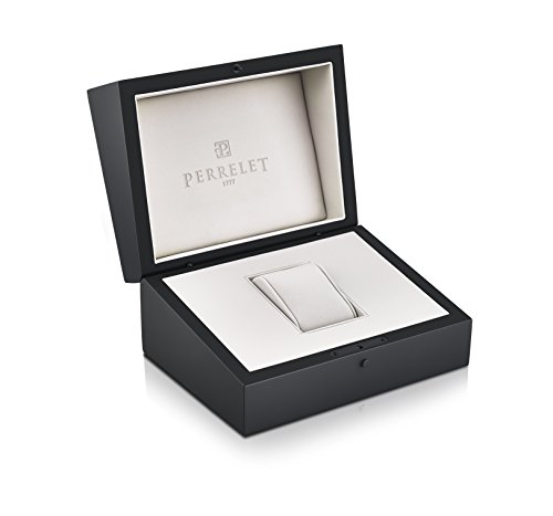 Perrelet Reloj Automático para Hombre de Doble Rotor de Primera Clase con Negro Esfera analógica Pantalla y Correa de Cuero Negro A1090 2