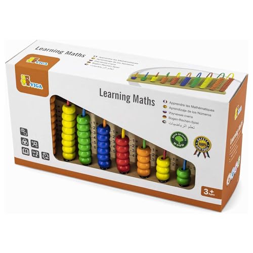 Calcul et mathématiques Viga Toys 50022 : abaque en bois pour apprendre à compter