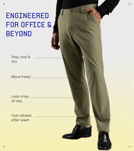 Image of BLUE TYGA Ultimate Office Joggers for Men | Wrinkle Free & Lightweight Joggers for Men | Ultra-Stretchable Pants for Office & Parties
