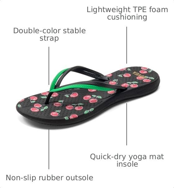 Image of VOVEA Flip Flops For Women Non-Slip Bathroom Shower Shoes Cushion foam Indoor and Outdoor Sandals