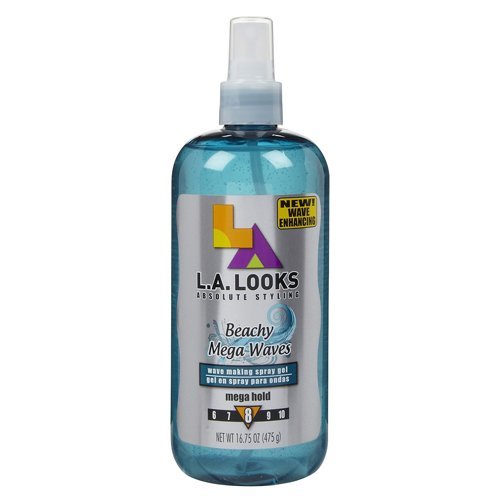 L.A. Looks Beachy Mega Waves, Mega Hold #8, Wave Making Spray Gel, 16.75 Oz (Pack of 3)