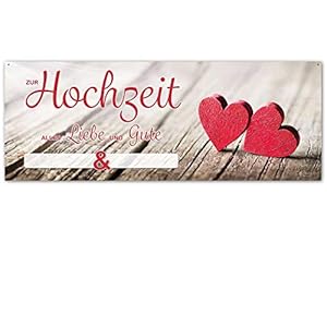 XXL Banner Hochzeit I Geschenk zur Trauung I Individualisierbar inkl. Stift + Kabelbinder I Wetterfest I 160 x 60 cm