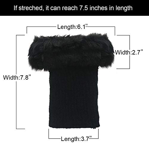 Image of Womens Fur Trim Boot Cuff Top Cover Leg Warmers