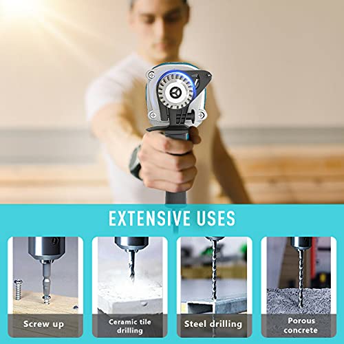 Elektrische Schlagbohrmaschine Schlagbohrmaschine 2 in 1 Bohrhammer mit Kabel 3000RPM Variable Geschwindigkeit mit 360… – Bild 7