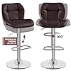 Yaheetech Juego de 2 Taburete de Bar Taburete de Altura Ajustable 89-111 cm Taburete Industrial Metal Silla de Cocina Tasburete Alto para Cocina Bar Comedor Marrón #5