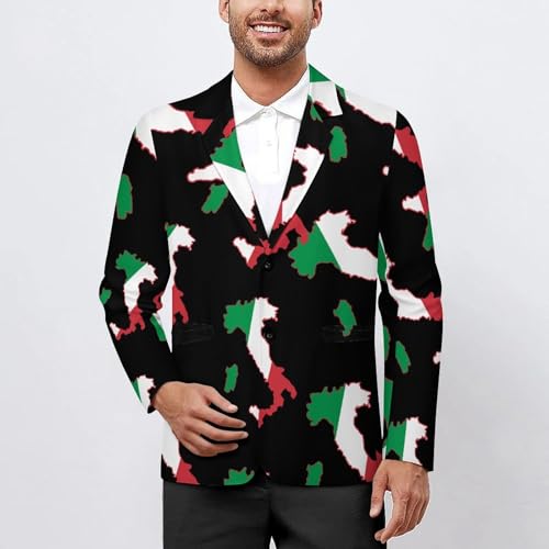 Italia Italy Italian Map Flag Mens Blazer Suit Jacket Lightweight Slim Fit Casual Coat2