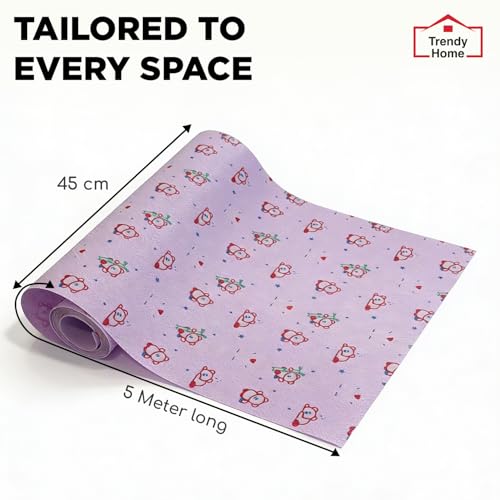 Image of Trendy Home Anti-Slip Mat 45 cm x 5 m for Drawers, Fridge & Shelf Liners | Printed Design, Non-Slip, Food Grade EVA, Washable Kitchen Mat, Pandro Love