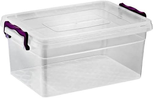 Best House Plastic Storage Box Bins with Lids - Pack of 1 - Heavy Duty, Stackable Clear Container Box Use for Home, office, Kitchen, Toys and Goods (10 Litres)