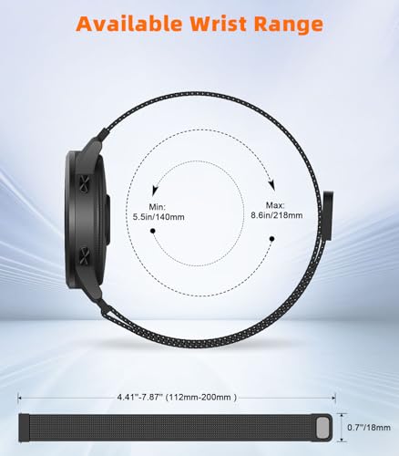 Correa Milanese Mesh de acero inoxidable para Garmin miniatura 3