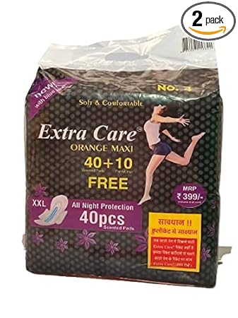 Original Extra Care XXL Size Pads for Women, Orange Maxi Pads for Womens