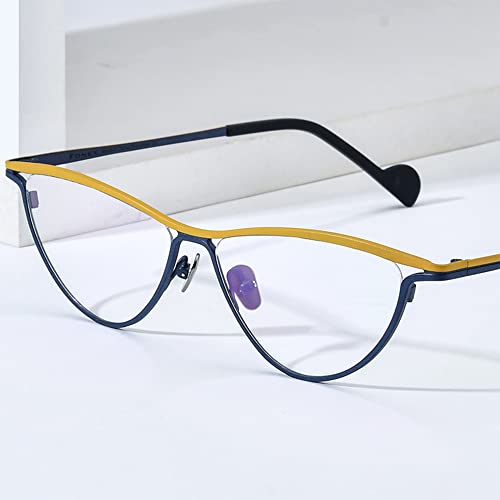 Image of FONEX Colorful Pure Titanium Glasses Frame Women Retro Round Eyeglasses
