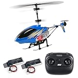 cheerwing U12 Hubschrauber Indoor RC Helikopter für Kinder Helikopter Ferngesteuert mit LED Leucht One Key Take/Off Höhenhaltungrc RC Flugzeug pielzeug Geschenk für Jungen und Mädchen Blau